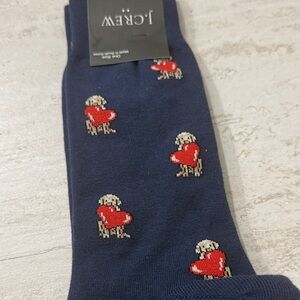 J. Crew Navy Dress Socks with Red Heart Motif..puppy
Love.. nwt..unisex